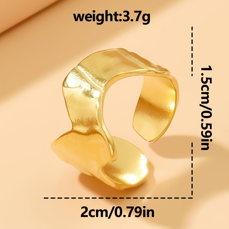 Vintage Embossed Stainless Steel Open Ring